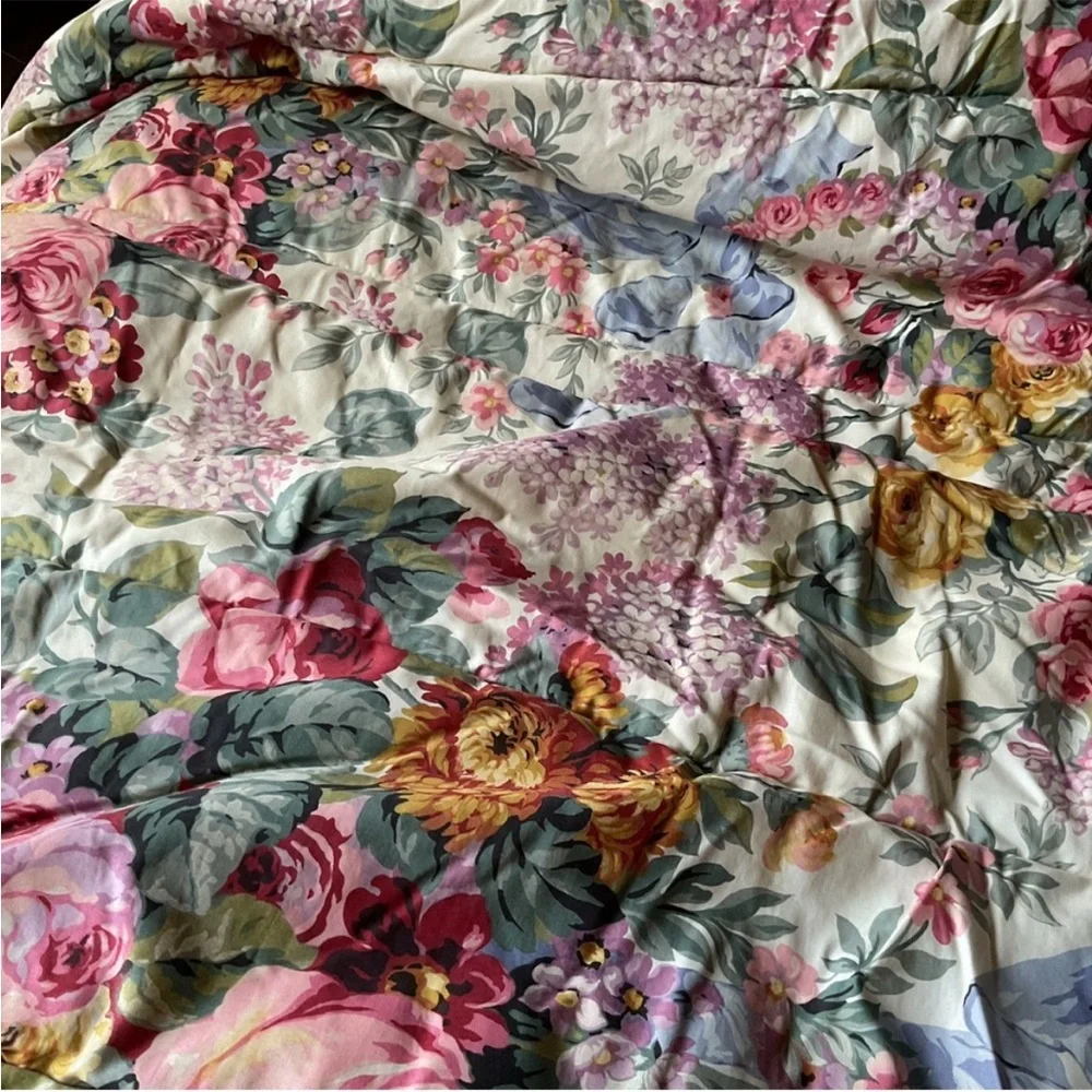 Vintage Ralph Lauren Allison floral king comforter 100% cotton blanket rare